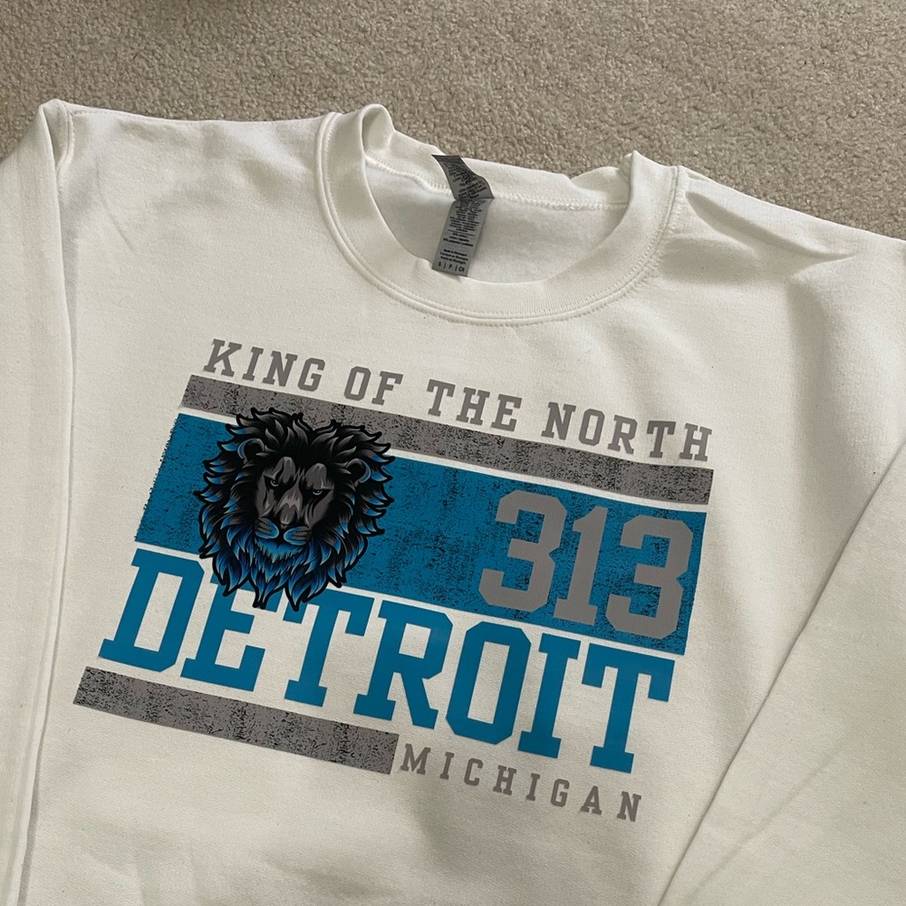 NEW Unisex Detroit Lions King of the North Crewnecks!